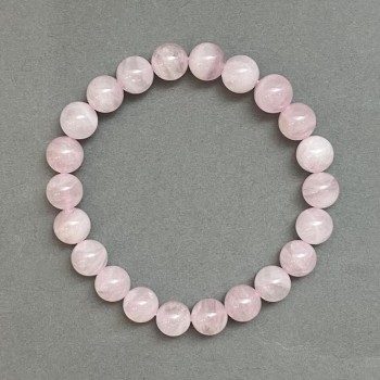 Madagascar Pink Quartz Bead Bracelet, 8.5 mm diameter, 18 cm length, stretch