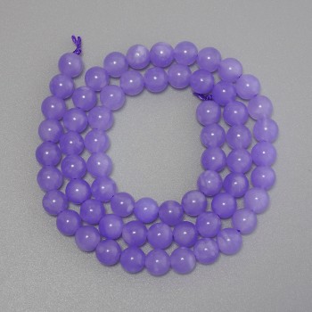 Beads Lavender Amethyst Smooth Bead, 6mm Diameter ± on Thread, Length 38cm ±