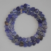Sodalite Heart Beads, 8×8×2 mm ±, on Thread, Length 39 cm+