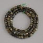 Beads Green Tourmaline, Faceted Cube, 4x4 mm Diameter ± on Thread, Length 40 cm