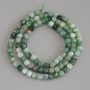 Emerald beads, faceted cube-cut, 4×4 mm diameter ±, on a thread, length 39 cm+