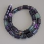 Fluorite beads, triangular beads, diameter 14×10×10×10 mm ± on thread, length 40 cm+