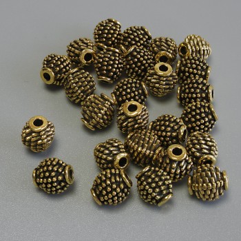 Gold-tone bead insert findings, diameter 7×6 mm +- hole diameter 1.9 mm +- packaging 20 g (~31 pcs)