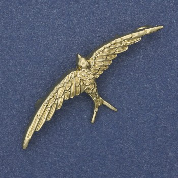 Bird Brooch in Gold-Tone Metal 62x25mm+