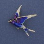 Bird brooch-pendant with colored enamel, gold-tone metal 38x26 mm+