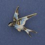 Bird brooch-pendant with colored enamel on golden metal 38x26 mm+