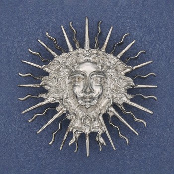 Brooch-pendant Yarilo silver metal 59mm+