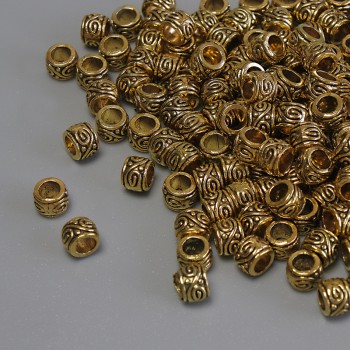 Gold-tone bead insert findings, 4x3 mm, hole diameter 2.5 mm, packaging 20 g (~155 pcs)