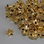 Gold star-shaped bead insert, gold metal color, diameter 6×3 mm, hole diameter ~2 mm, packaging 20 g (~70 pcs)