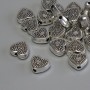 Heart Bead Insert – Silver Color, 8.5×7.5 mm