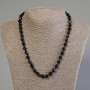 Black Onyx Necklace with Faceted Beads, 8×7 mm, 50 cm with Clasp