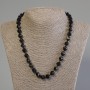 Multifaceted Black Onyx Necklace, bead diameter 10x9 mm, length 50 cm ± with a clasp