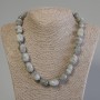 Bead necklace with natural Labradorite — faceted rondelle, diameter 14-18×12-15 mm, length 50 cm +/- with clasp