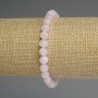 Bracelet Madagascar Pink Quartz, smooth beads, 6mm diameter, 18mm length, stretch