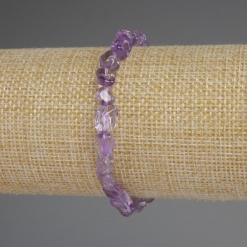 Amethyst Bracelet with Faceted Beads, 8x6 mm, length 18 cm, stretch