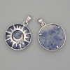 Sodalite Pendant in a Sun-Shaped Bezel, Diameter 27mm+