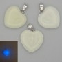 Heart Pendant Onyx with Blue Glow 20x20x25mm+