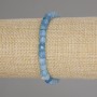 Aquamarine Faceted Cube Bracelet, 5×5 mm cube, 18 cm long, stretchy