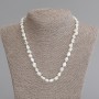 Faceted Mother-of-Pearl Necklace, diameter 7-9×6-7 mm, length 50 cm ± with clasp