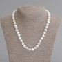 Mother-of-Pearl Nugget Bead Necklace, 8x8 mm diameter, 50 cm length, with clasp