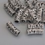 Bead insert findings, silver metal color, size 19.5×7 mm, hole diameter 4.8 mm, packaging 15 pcs