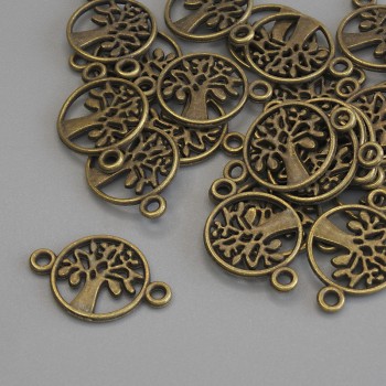 Bronze-colored connector findings, 18×12 mm, hole diameter 1.6 mm, pack of 22 pcs ±