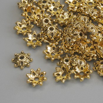 Bead caps for beads, gold color, diameter 9×1mm, hole diameter approx. 1.7mm, packaging 20 g (~59 pcs)