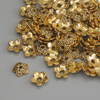 Bead cap findings, gold-tone, 7.5x1 mm diameter, hole diameter 1.7 mm, packaging 20 g (~87 pcs)
