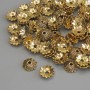Bead caps for beads, gold metal color, 7x1 mm, with hole ~1 mm, packaging 20 g (~86 pcs)