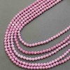 Pink Czech Crystal Beads with Gasoline Finish on Thread, Faceted Round Beads, Diameter 6mm +, Length 38cm +