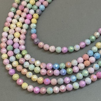 Beads Czech Crystal Multicolor on Thread - Faceted Bead, 8mm Diameter, 38cm Length