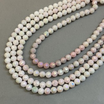 Multicolor Czech Crystal Beads on Thread, Faceted Round Beads, 8 mm Diameter, 39 cm Length
