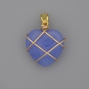 Pendant Heart in Aquamarine Weave 21×21 mm, diameter 30 mm