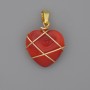 Heart Pendant in a Woven Tourmaline Setting, 21×21 mm, overall diameter ~30 mm