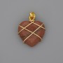 Heart Pendant in Braided Aventurine 'Golden Sand' 21x21 mm ±, diameter 30 mm ±
