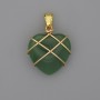 Pendant Heart in Chrysoprase Weave 21x21 mm, diameter 30 mm