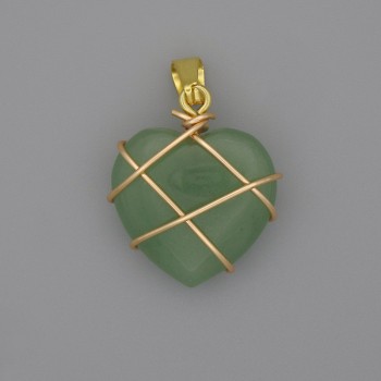 Pendant Heart in Braiding Nephrite 21x21 mm, diameter 30 mm