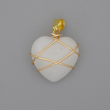 Pendant Heart in Interlace with Rock Crystal 21x21 mm ±, diameter 30 mm ±
