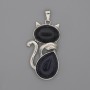 Cat Pendant Aventurine Night of Cairo 42x25mm+-, length 50mm+-