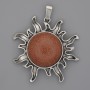 Pendant Sun Aventurine Golden Sand 39mm+/-, length 46mm+