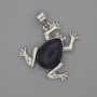 Frog Pendant Aventurine Cairo Night 29x28mm+-, length 37mm+-