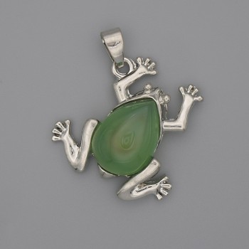 Pendant Frog Agate 29x28mm+-, length 37mm+-