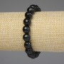 Bracelet Black Agate Faceted Beads 10mm, Length 18 cm, Stretch