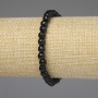 Black Agate Bracelet with Faceted 6mm Beads, 18 cm Stretch