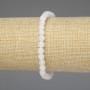 Bracelet Frosty White Agate with Smooth 6mm Beads, 18 cm Length, Stretch