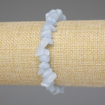 Aquamarine chip bracelet 7-8×4-7 mm, 18 cm stretch