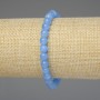 Aquamarine Bracelet with Smooth Beads 6 mm, Length 18 cm, Stretch