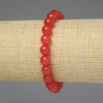 Tourmaline Bracelet with Smooth 8mm Beads, 18 cm Length, Stretch