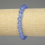 Blue Cat's Eye Bracelet, Smooth 8mm Beads, 18 cm Length, Stretch