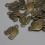 Pendant 'Gloves' Bronze-colored metal, diameter 19x13 mm, ear hole 2.3 mm, packaging 19 pcs
